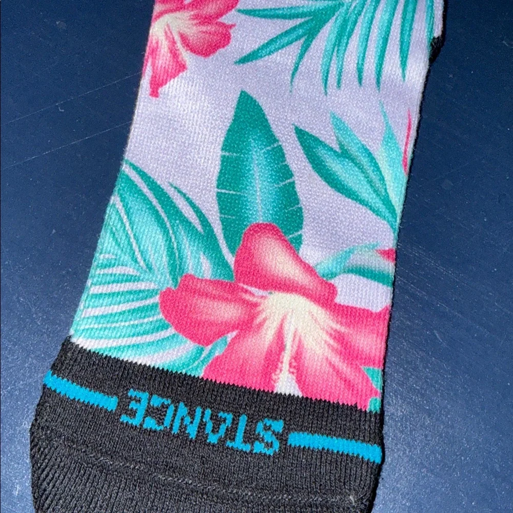 Stance Tropical Floral Crew Socks - Pink and Teal